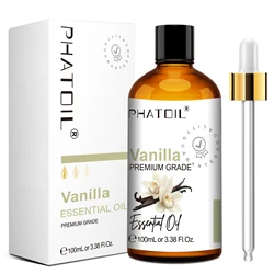Aromatherapy Essential Oil Collection - Lavender, Sandalwood, Eucalyptus, Peppermint, Cinnamon, Vanilla (100ml) for Diffusers and Candle Making (Vanilla)