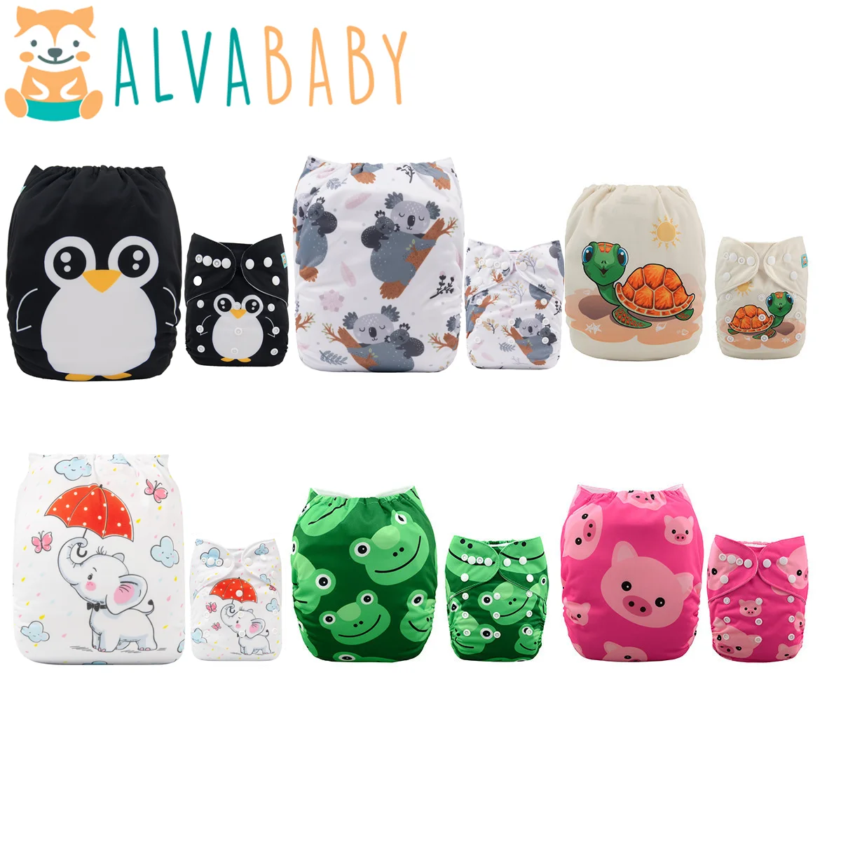 Pañales Ecológicos Para Bebe ALVABABY 12 Insertos De Pañales De