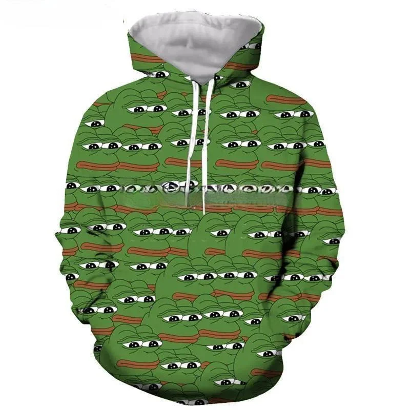 

Funny Sad Frog 3D Printed Hoodies For Men Clothes Frog Pepe Graphic Sweatshirts Animal Feels Bad Man Hoody Women Pullovers Tops