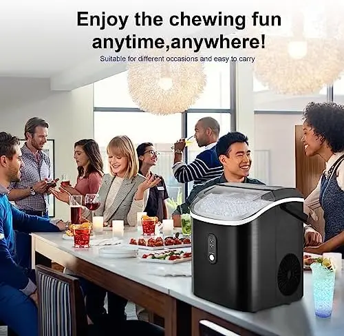 Countertop Nugget Ice Maker, 33lbs/24H, Chewable Pebble Ice, Auto Self  Cleaning, Crushed Pellet Ice Makers for Home, Kitchen, Office