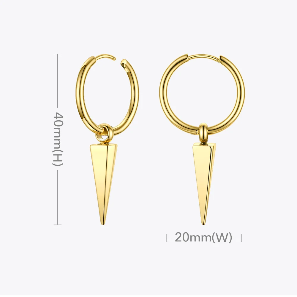 ENFASHION Pyramid Spike Drop Earrings For Women Gold Color Geometric Earings Stainless Steel Fashion Jewelry Kolczyki E201154 drop earrings dangle earrings