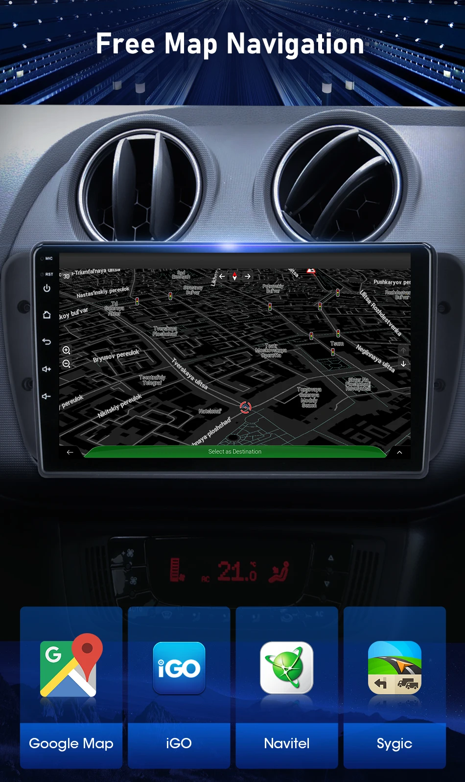 Srnubi Autoradio Für Seat Ibiza 6j 2009-2013 Drahtlose CarPlay Auto 2Din Multimedia Player GPS 4G Bluetooth 5,0 Kopf Einheit Stereo – Detail 6