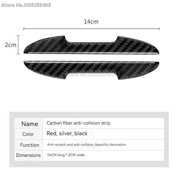 Car Door Edge Anti-collision Protector Bar Stickers Carbon Fiber Protective Tape Body Anti-scratch Stick Decorative 4PCS