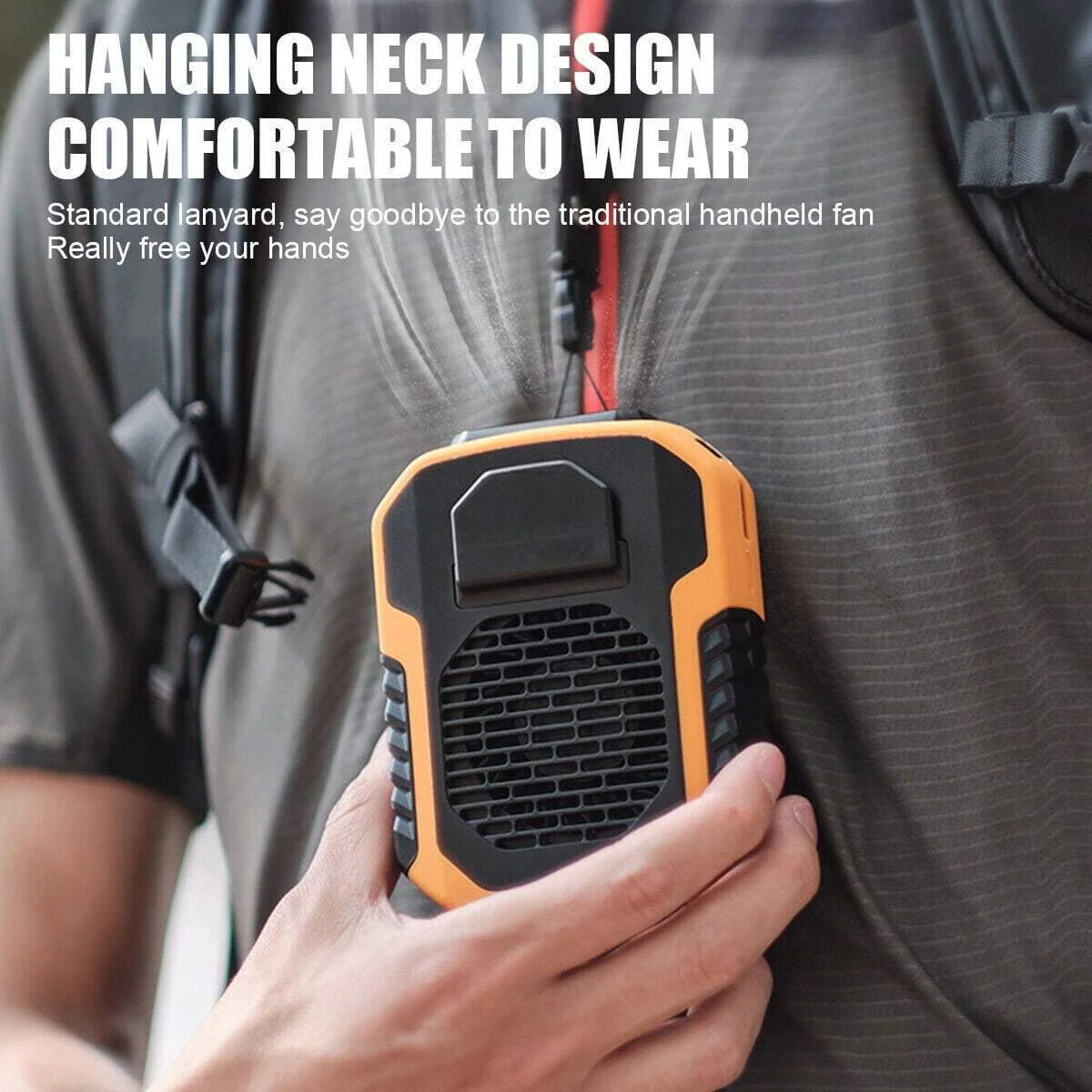 

8000mAh Hanging Neck/Waist Fan USB Mini Portable Rechargeable Fan For Outdoor Camping Hiking Climbing Running Sports