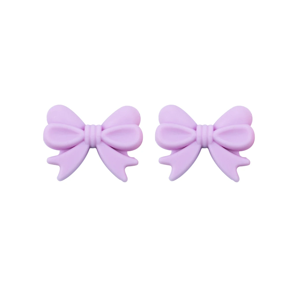 Sunrony Bowknot Silicone Beads Set for DIY Jewelry and Accessories - Pack of 10