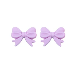 Sunrony Bowknot Silicone Beads Set for DIY Jewelry and Accessories - Pack of 10 (10pcs Lilac purple)