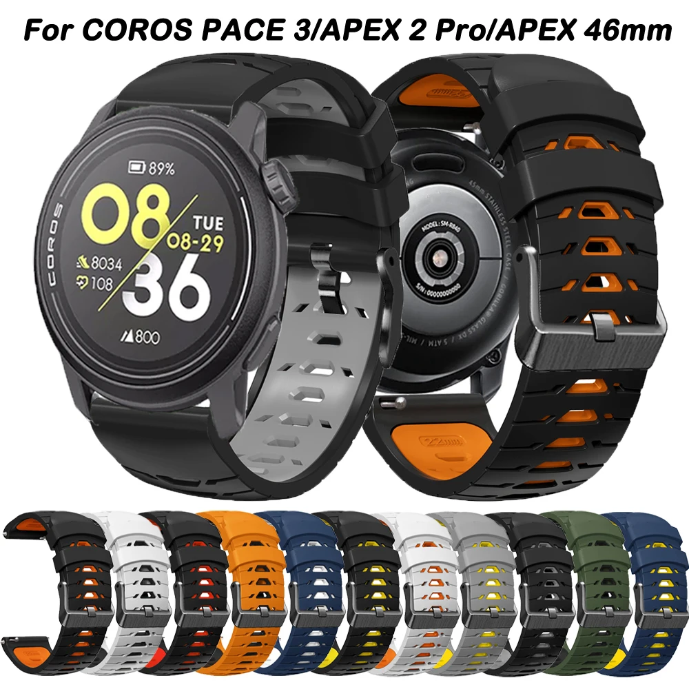 

Watch Band For COROS PACE 3 Strap Soft Wristbands For COROS APEX 2 Pro APEX 46mm 22mm Sports Silicone Bracelet Correa