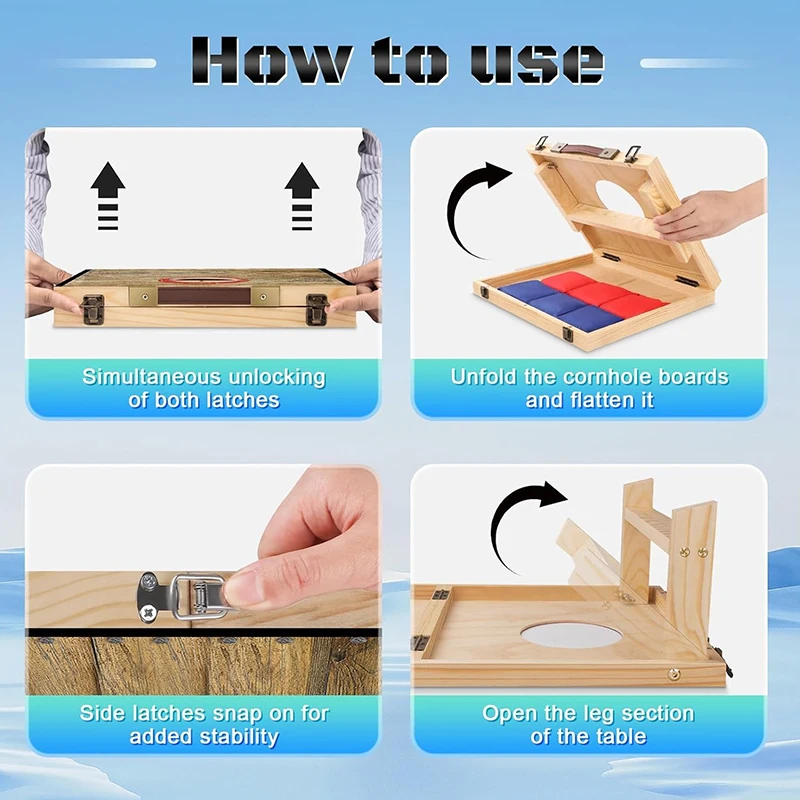 Cornhole Set Outdoor Game Carrying Case Foldable Cornhole Game For Kids And Adult Indoor Or Outdoor Backyard Toss Games