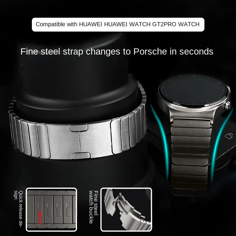 Tytanowy z oty pasek do Huawei Watch3Pro GT2e GT2 GT3 2 PRO Honor Magic tytanowy-z-oty-pasek-do-huawei-watch3pro-gt2e-gt2-gt3-2-pro-honor-magic
