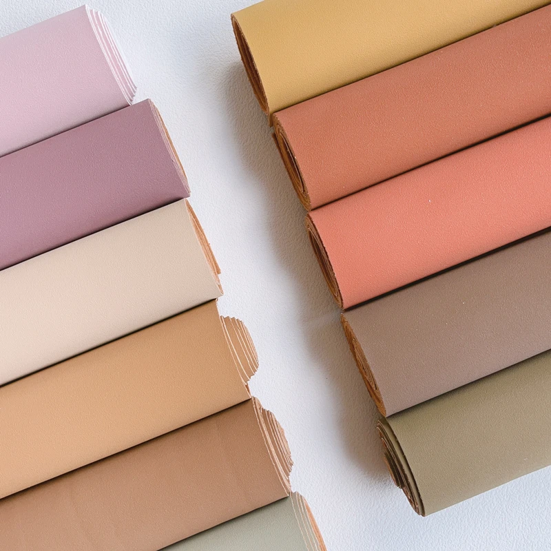 Vibrant Autumn Frosted Vegan Leather Roll – 11 Rich Colors for DIY Crafts & Accessories