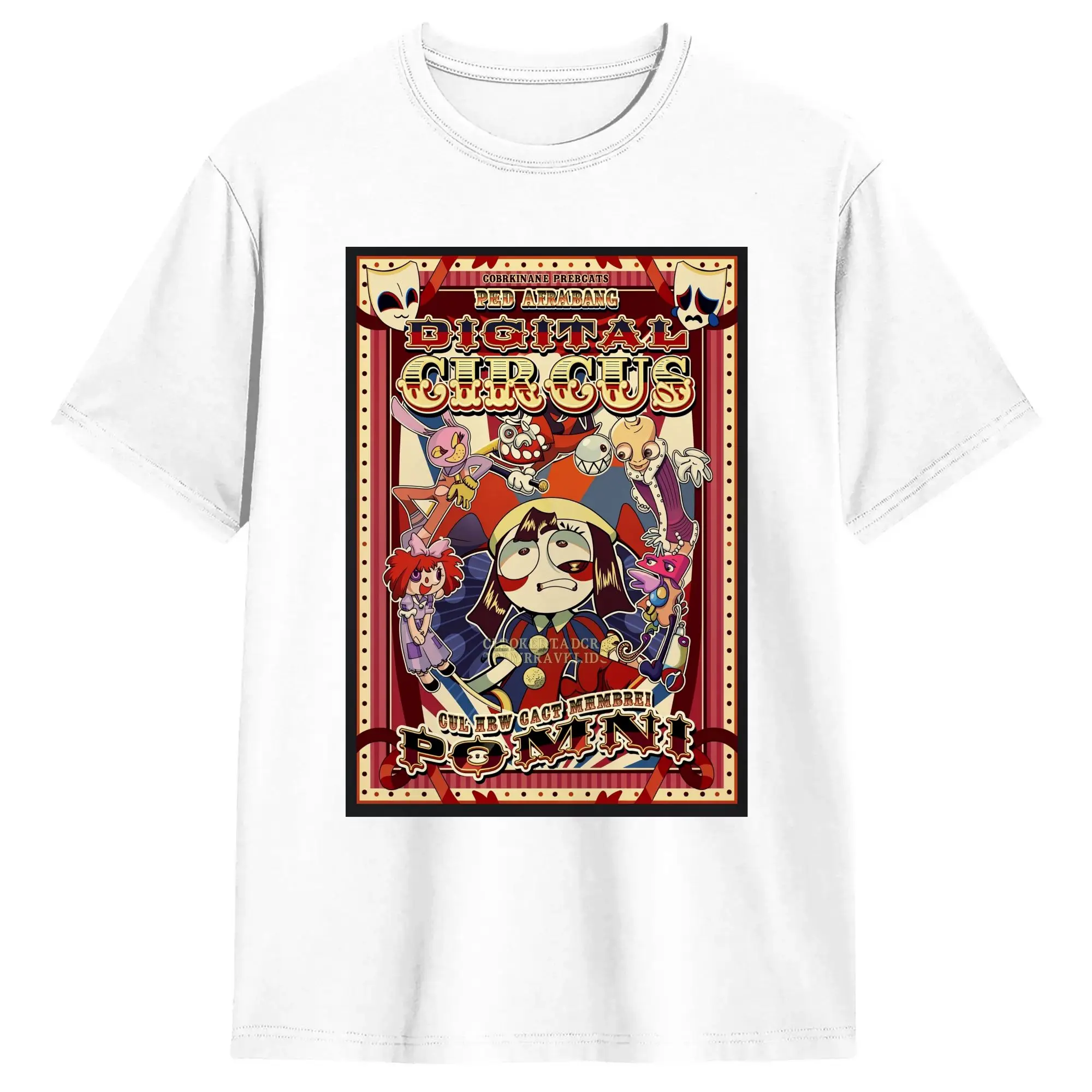 Digital Circus Oversized Cotton O-Neck T-Shirt - Trendy Summer Short-Sleeve Top