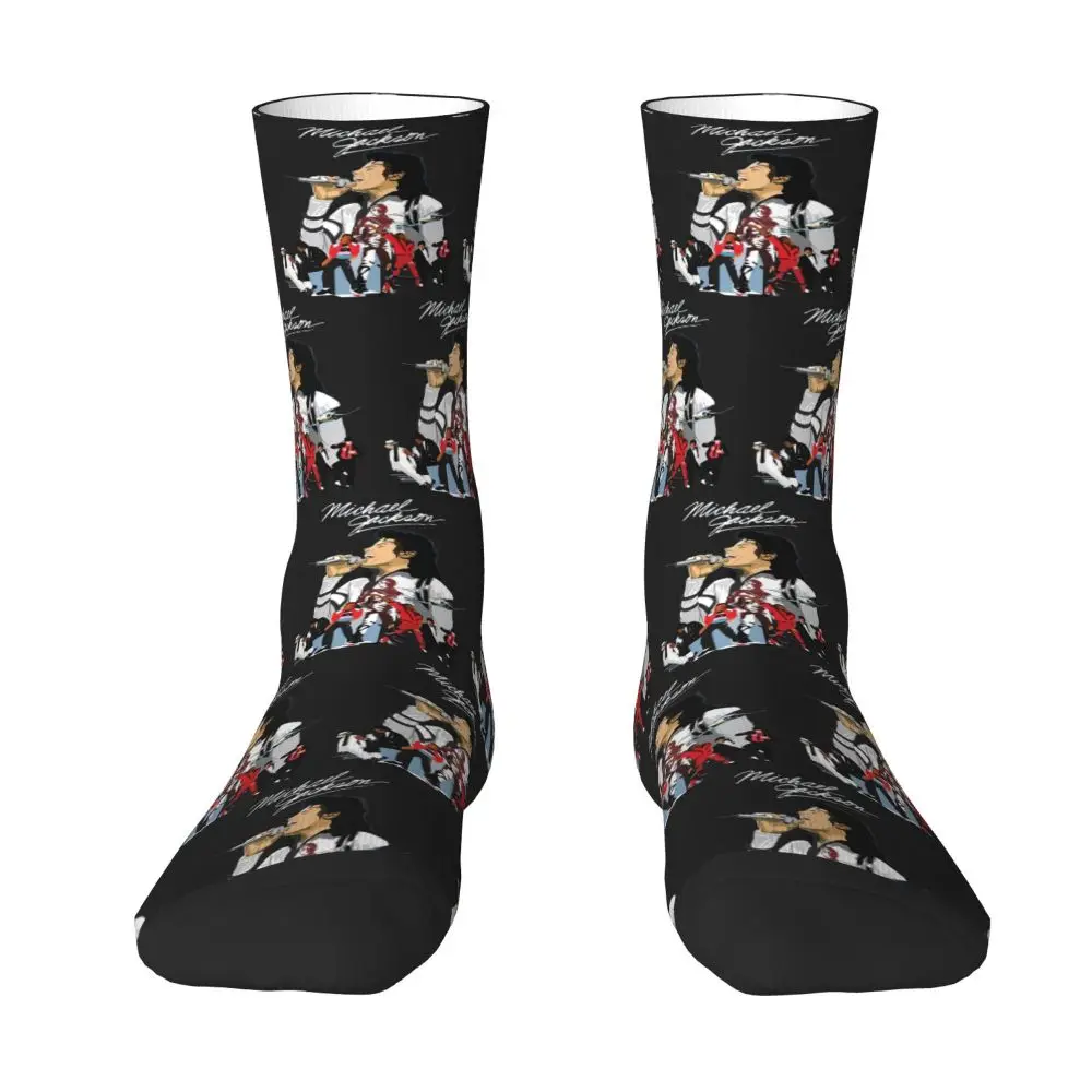 Michael Jackson Musicians Singers Dancers Socks Harajuku Stockings All Season Long Socks Accessories for Unisex Christmas Gifts