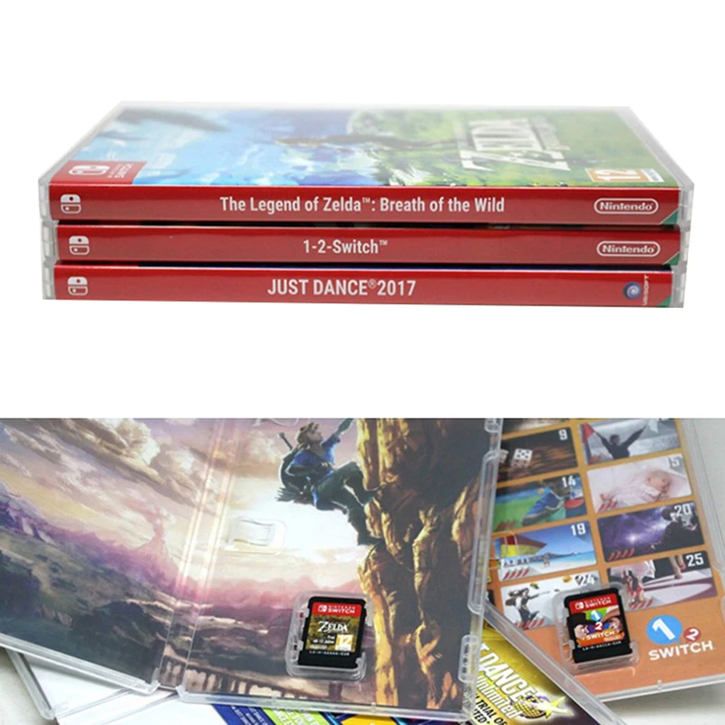 NEW Game Card Storage Case Box Transparent Cartridge Holder Shell For Switch NS With Book Holder For Inserted Cover