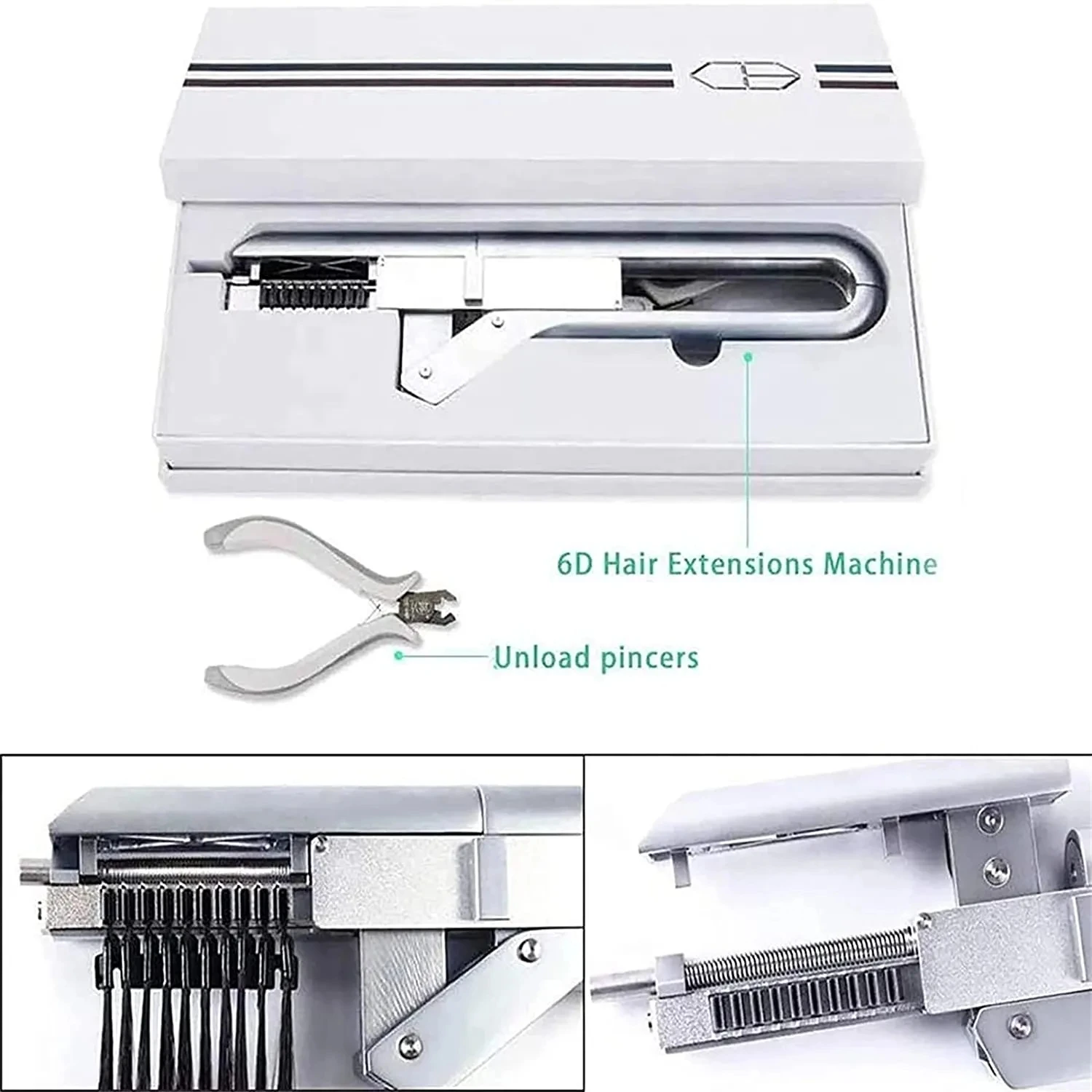  6D Hair Extensions Machine Kit Real Human Hair With Pliers,  No-Trace Hair Extensions Tool For Salon, More Natural And Faster, Ten  Bunches In A Row (Color : 20 Row, Size 