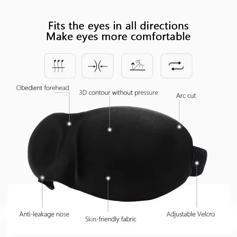 3D Contoured Sleep Eye Mask - Light Blocking Comfort for Restful Nights
