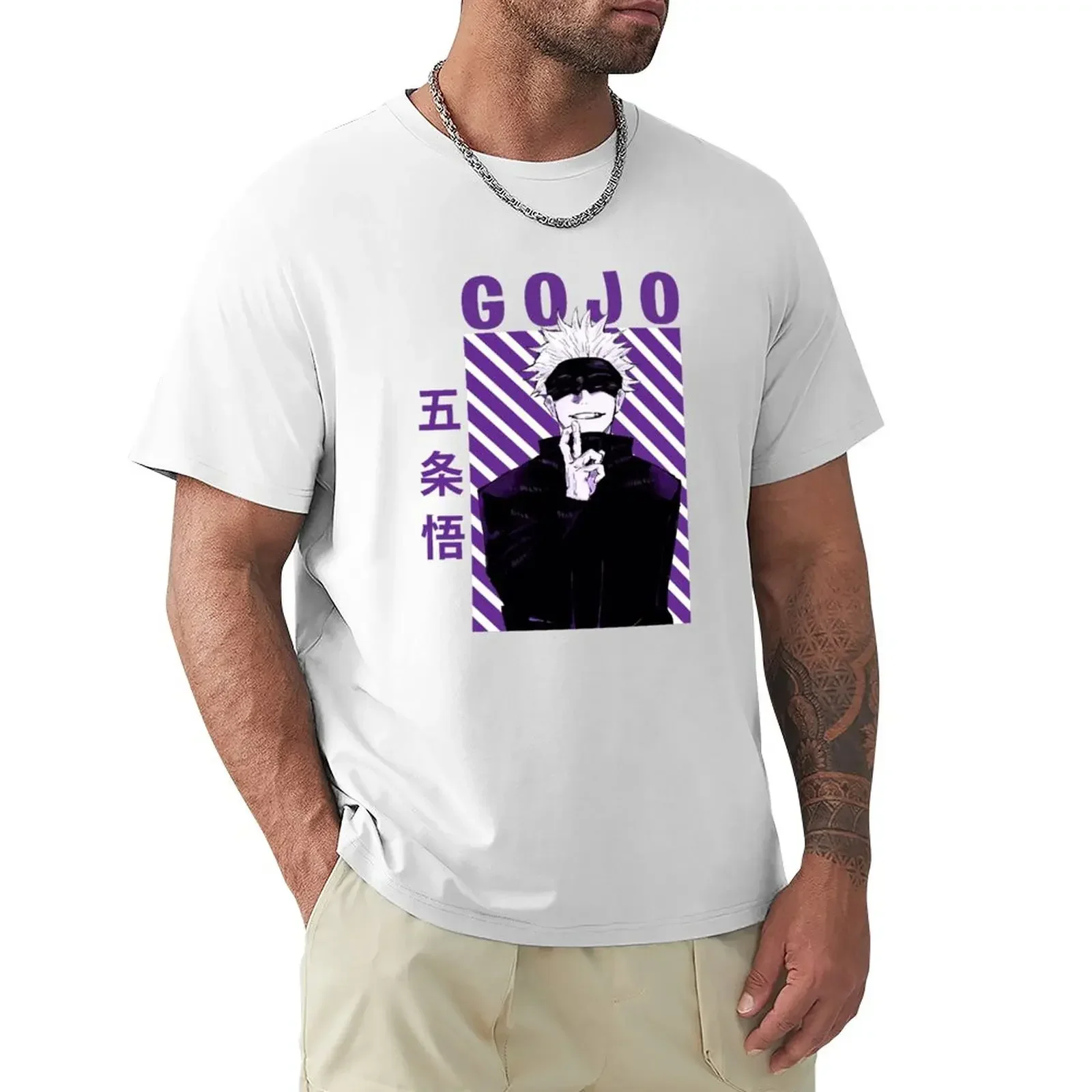 

gojo satoru Jujustsu no kaisen T-Shirt anime clothes vintage men workout shirt