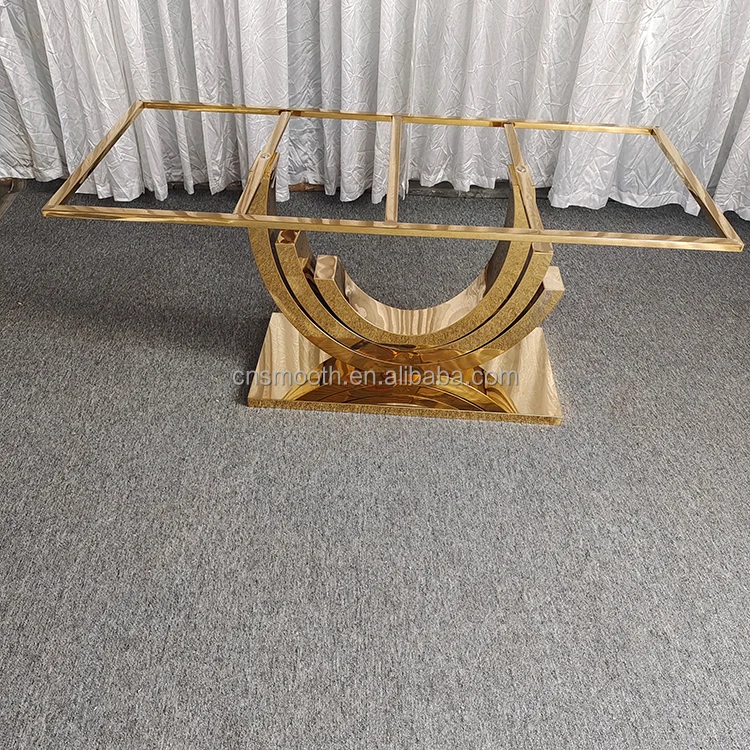 High Quality Luxury Coffee Table Modern Living Room Furniture Style Glass Top Stainless Steel Coffee Table