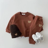 Mode enfant en bas âge bébé garçons fille automne vêtements ensembles bébé fille vêtements ensemble enfants sport ours sweat pantalon 2 pièces costumes tenues 2