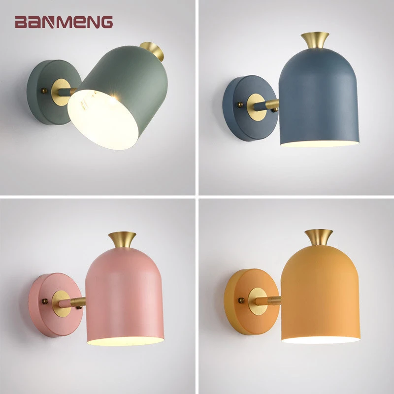 Nordic Creativity Simplicity E27 LED wall lamp AC220V indoor bedside bedroom living room restaurant lighting sconces fixture