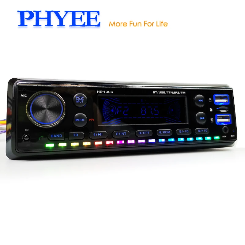 1 Din カーラジオ Bluetooth 5.0 MP3 オーディオプレーヤー、音楽同期