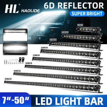 HL 6D Ultra Strip LED Light Bar 8-50inch LED Driving Fog Lamp Work Light Bar 4x4 Led Bar for Motorcycle Offroad SUV ATV Tractor 1