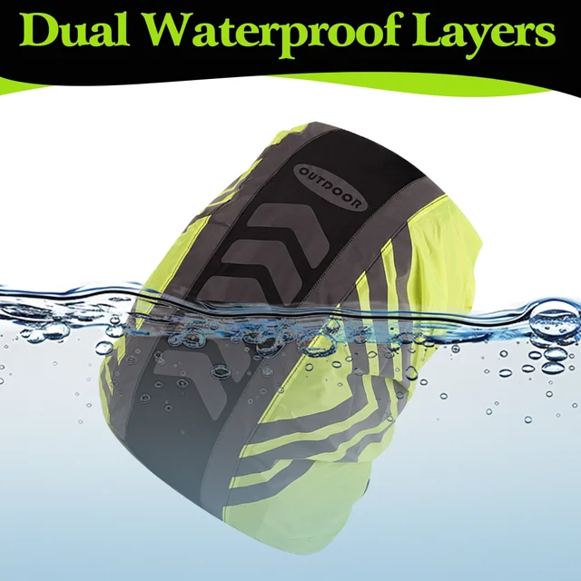 High-quality Waterproof Backpack Cover 20-50L Reflective Strips Anti-Slip Buckle 210T Thick Fabric 90-110g True-to-Color Design 5