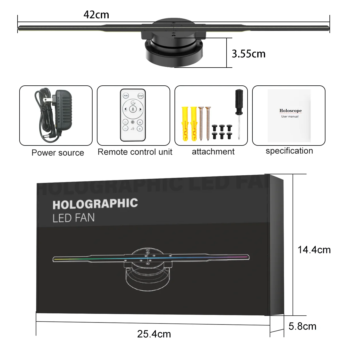 3D Hologram LED Fan Projector