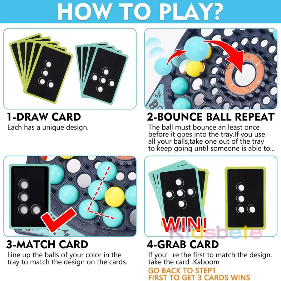 Family Party Gifts Kids Bounce Ball Toy 3D Interactive Desktop Toy Jumping Connect Ball Puzzle Board Game Parent-child Game Set 3