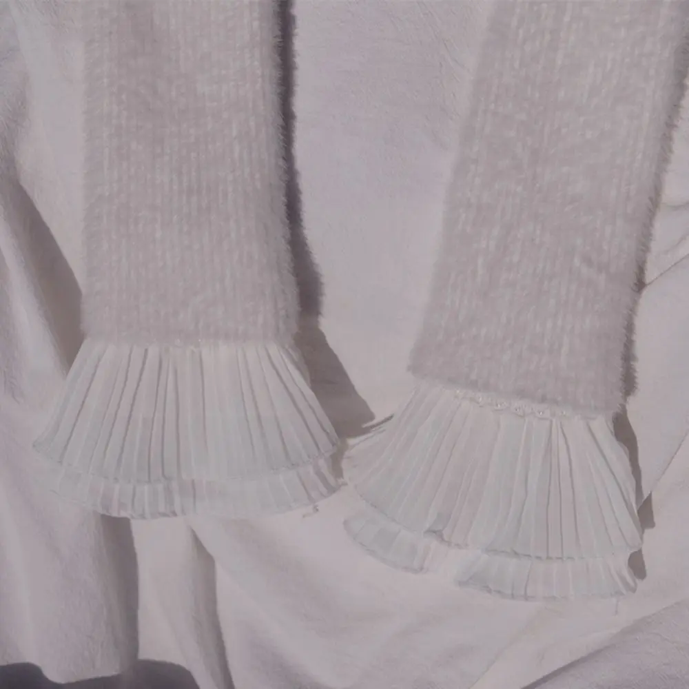 1Pair Spring Autumn Gloves Sweater Decorative Arm Cover Fake Sleeve Lace Cuffs Ruffles Elbow Sleeve Detachable Sleeve Cuffs