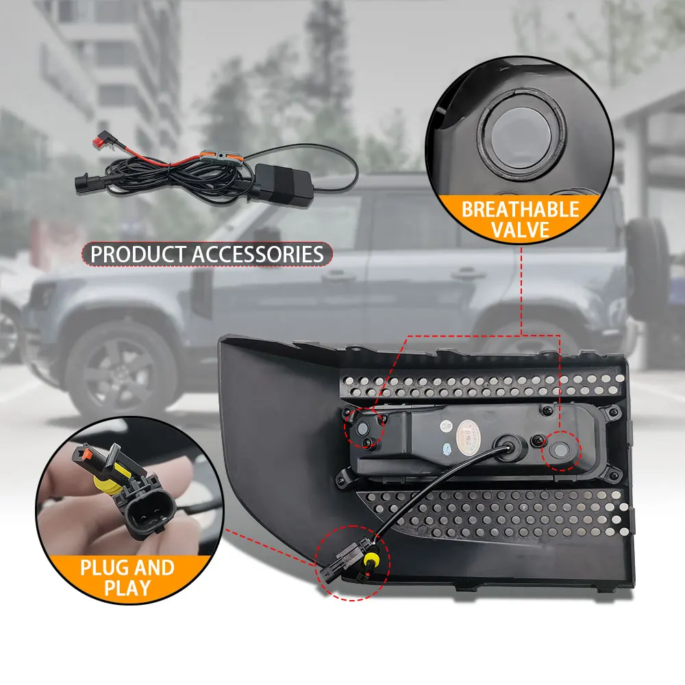 Land Rover Defender 용 Led 주간 주행 등 안개 램프 90 110 130 2020 2021 2022 2023 2024 비파괴 설치