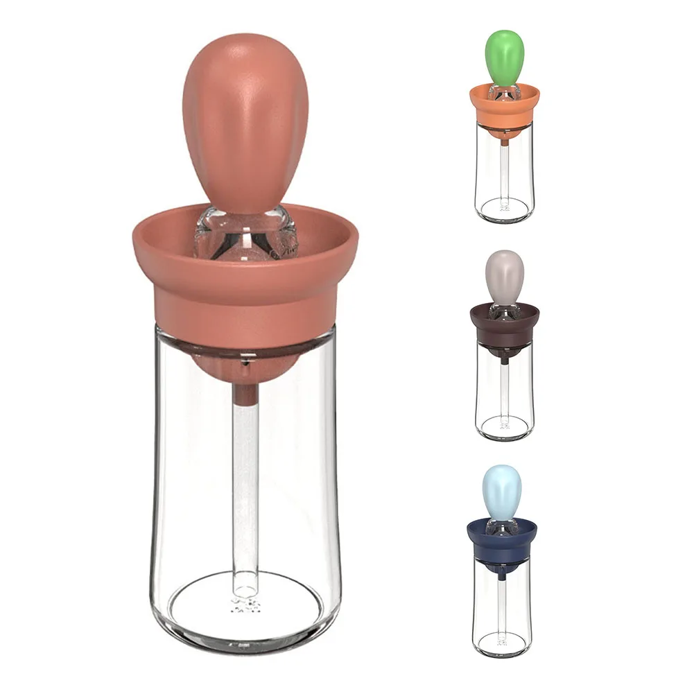 

Durable Kitchen Oil Bottle Silicone Glass Oil Container With Brush Barbecue Spray Bottle Oil Dispenser For Kitchen Cooking BBQ