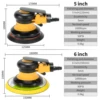 5/6 Inch Pneumatic Air Orbital Sander Polisher Tool Polishing Random Orbital Machine Grinder for Car Paint Care Rust Removal 2