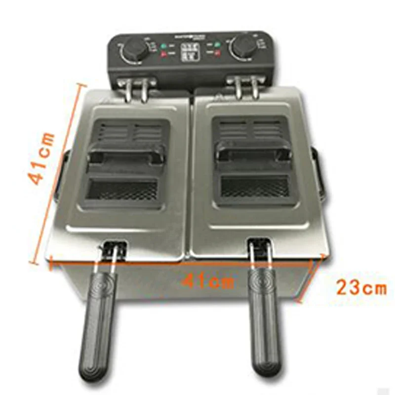 Electric Fryer 6L Household French Fries Machine Fryer Commercial Fries Fried Chicken Small Set Frying Skewers Pot