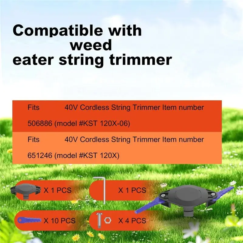 KST120X 트리머 블레이드 및 커버 캡 키트는 코발트 KST120X-06 KST2040-06, 위드 이터 블레이드 키트-A50M에 적합합니다.