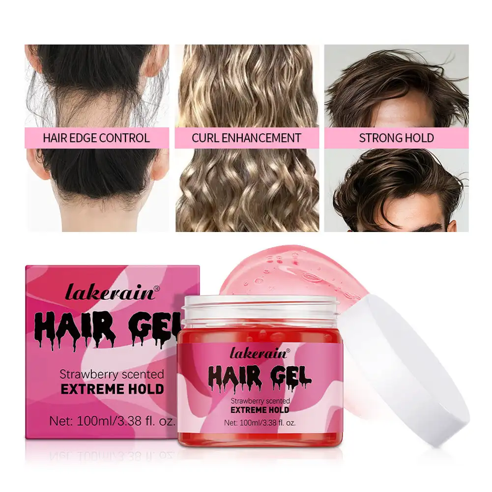 100ml Hair Styling Waxes & Cream Hair Gel Hold Braid High Hold and Shine Non-Flaking Styling Gel for All Type Anti-Frizz