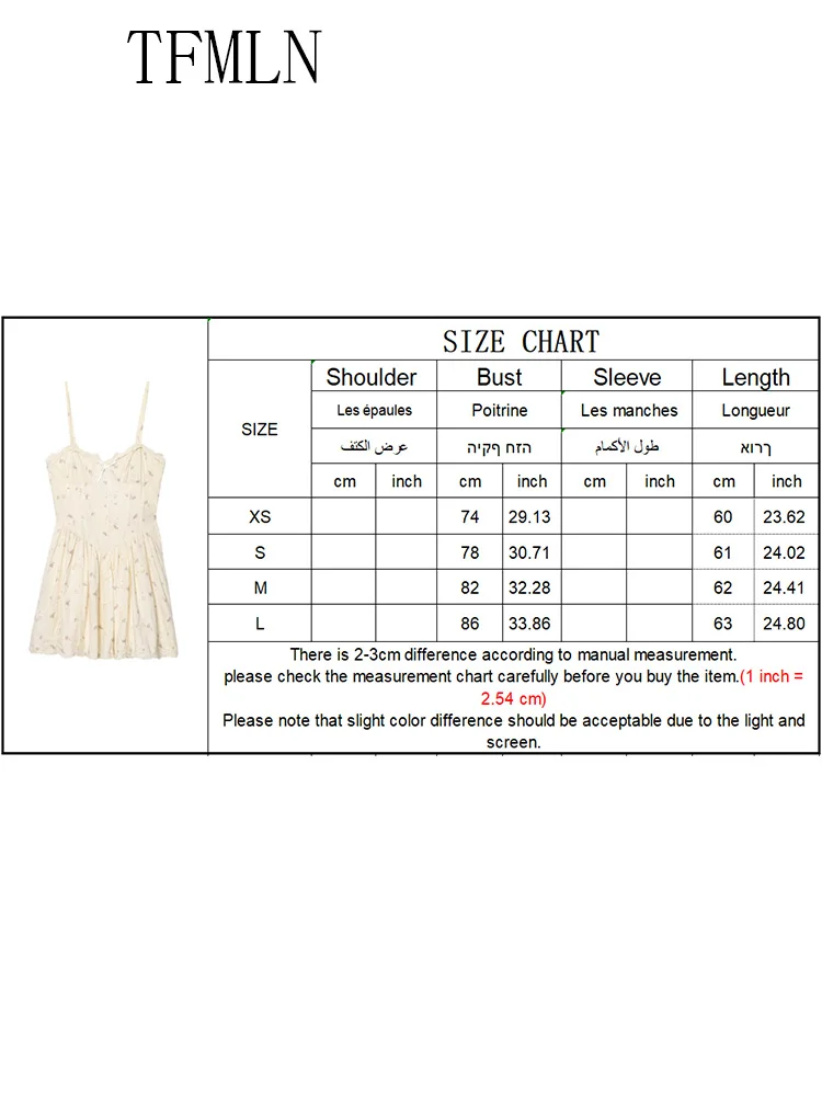 TFMLN Sweet Women Floral Printed Strap Dresses 2025 Summer Bow Sleeveless Sqaure Collar A-line Causal Dress Fashion Ladies Dress