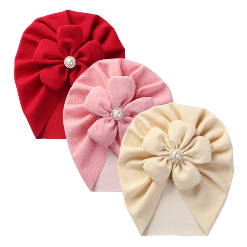 

Lovely Flower Baby Hat Infant Baby Girls Turban Hats Faux Cashmere Kids Cap Newborn Caps Bonnet Head Wraps Baby Hair Accessories