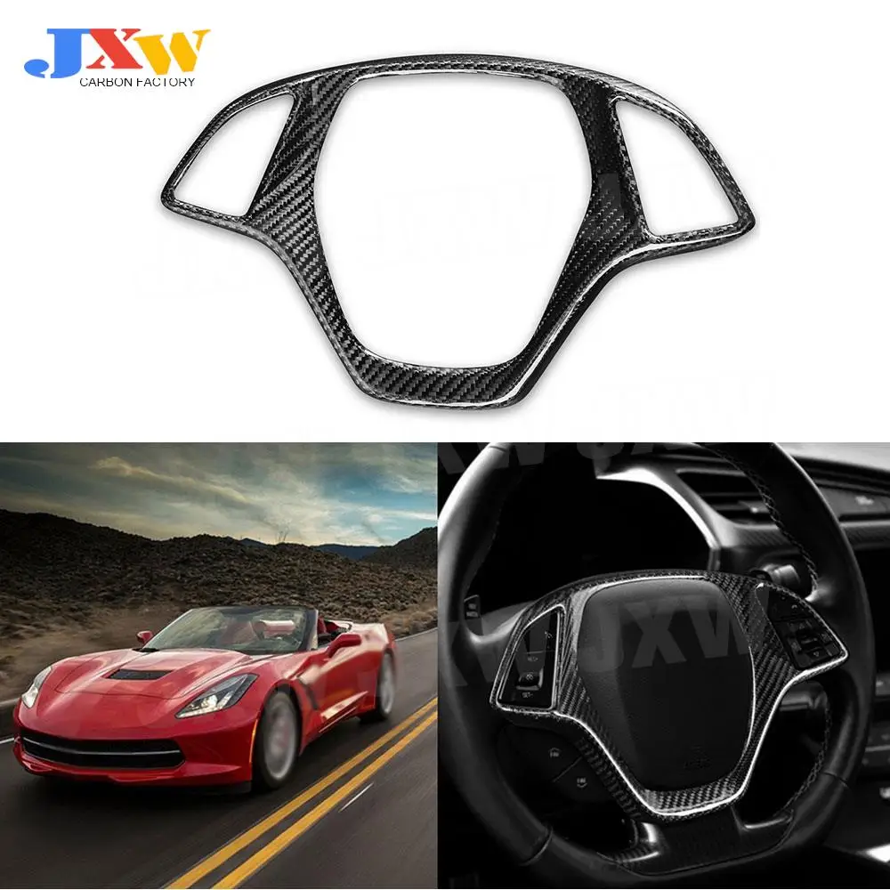 

Автомобильный руль из углеродного волокна, декоративные детали для Chevrolet Corvette 2014-2019, автомобильные внутренние отделки, чехол, Стайлинг автомобиля