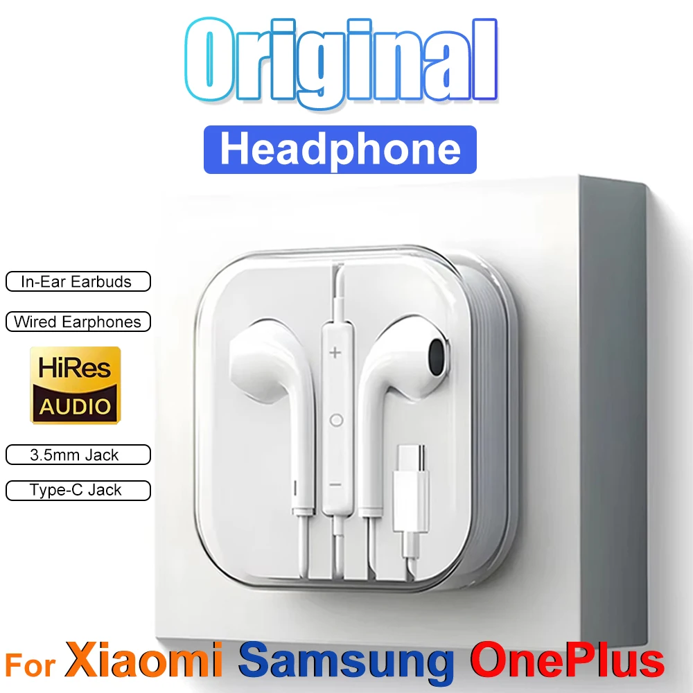 Auricolari cablati originali per Xiaomi Mi 15 14 Ultra 14T Pro Tipo C Cuffie per Redmi Poco Samsung OnePlus Pad Auricolari Auricolare