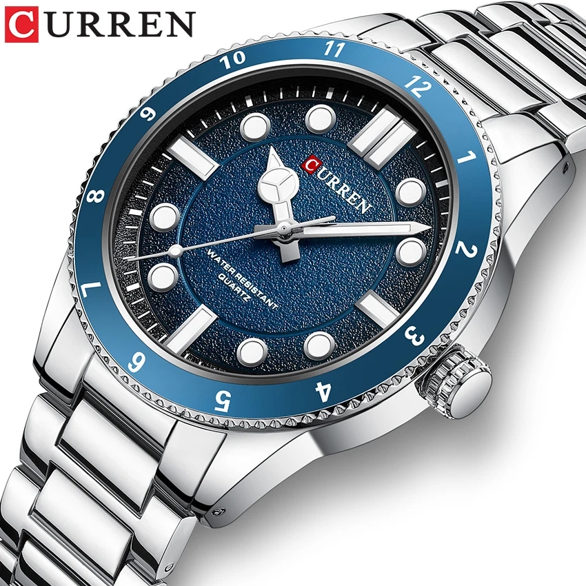 CURREN Men Classic Watches Top Brand Luxury Business Quartz Watches Stainless Steel Bracelet Mens Wristwatch with Luminous Hands curren 8355 luxury classic деловые кварцевые мужские часы