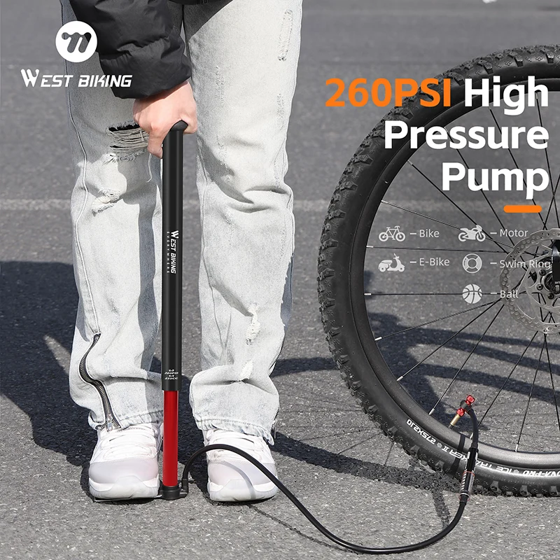 Gonfiatore CO2 WEST BIKING – Pompa Portatile In Alluminio Con Manometro Digitale (Presta/Schrader)