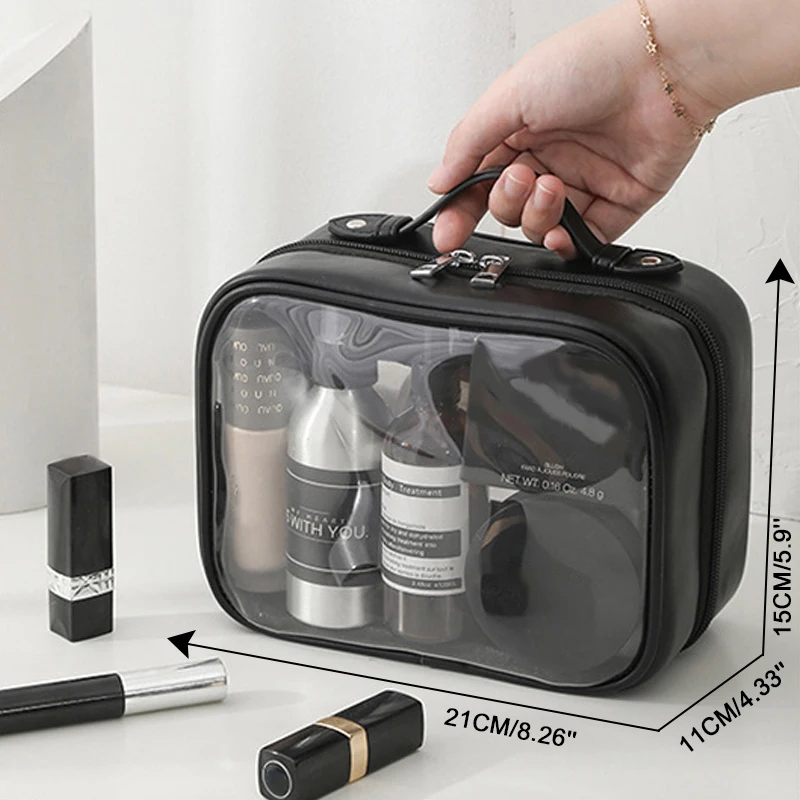 Storage Waterproof Cosmetic Bag Double Layered Makeup Brush Storage Multifunctional Large Capacity Lady Travel Clear Makeup Bags cosmetic bag,storage bag,cosmetic storage bag,makeup bag,cosmetic case