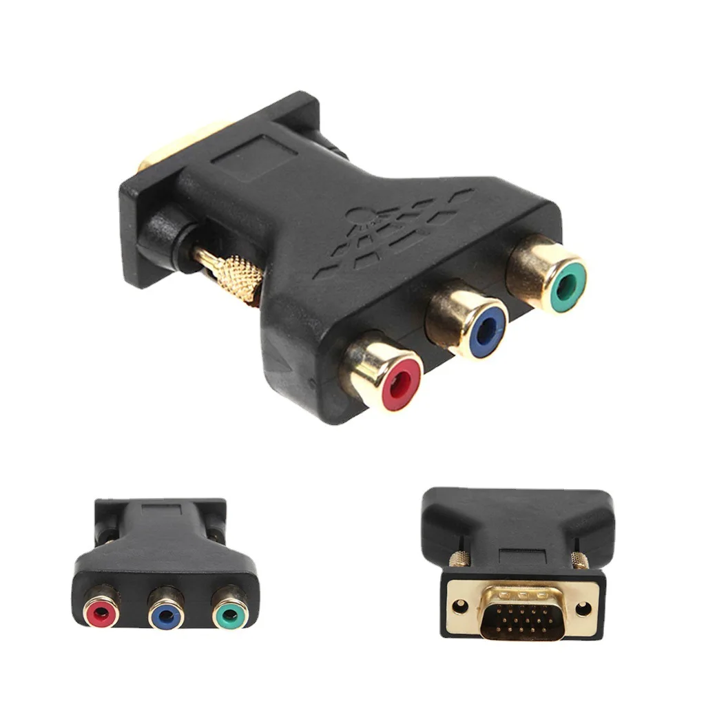 VGA RCA Adapter 3RCA wideo żeńskie do HD 15 Pin konwerter VGA styl ...