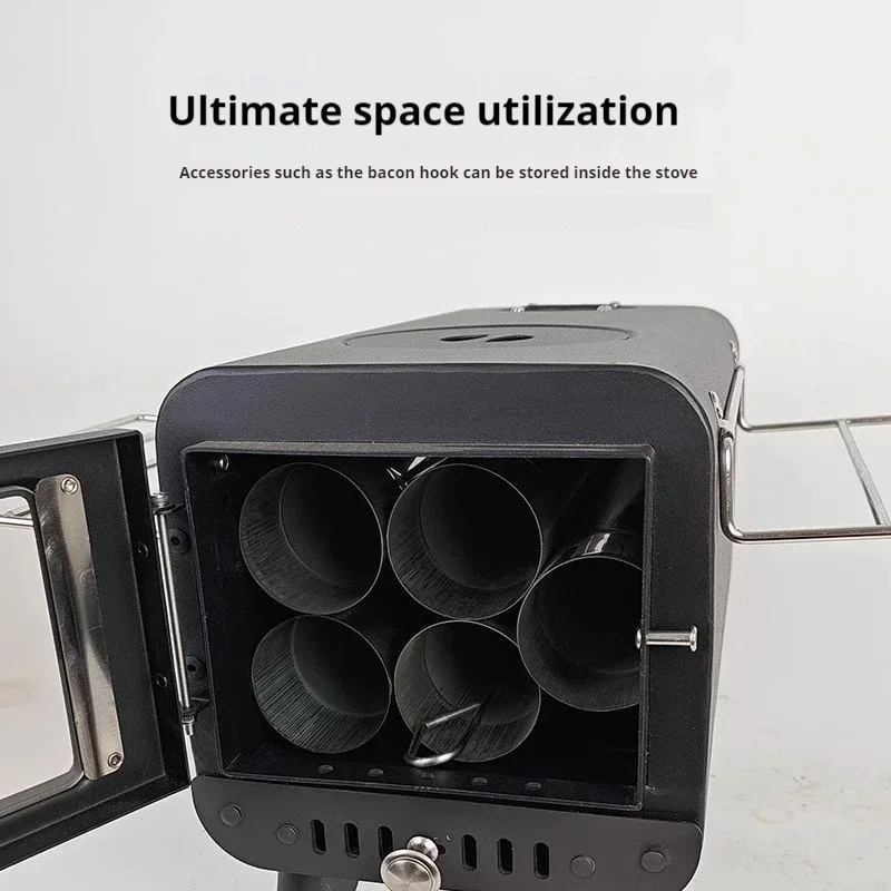 Outdoor Camping Cooking Stove Portable Hornillo Wood-burning Stove Camping Tent Fogao Cooker tool 6