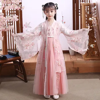 Girl Modern Hanfu Chinese Style Dress Halloween Fairy Kids Clothes Vestidos Traditional Cosplay Children Costume Girls Dresses 1