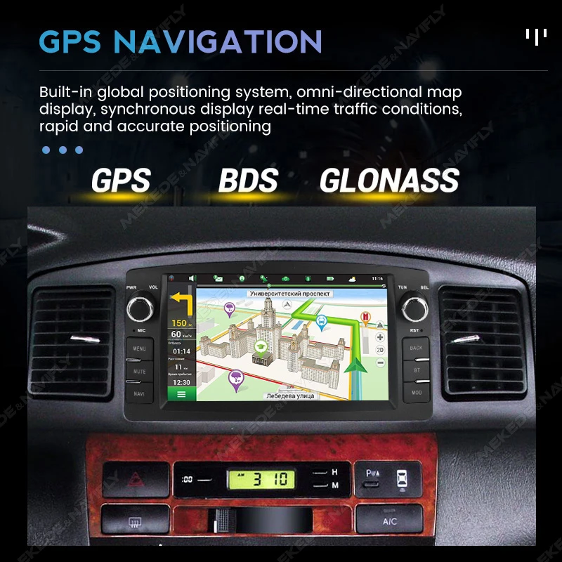 도요타 코롤라 자동차 라디오, GPS, 와이파이, BT, 올인원, 7 인치 멀티미디어 플레이어, 2Din 카플레이, 2003-2006 내비게이션, BYD F3