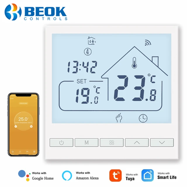 Beok Tuya Wifi Thermostat For Gas Boiler Warm Floor Heating Digital  Temperature Controller Works With Alexa Google Home - AliExpress