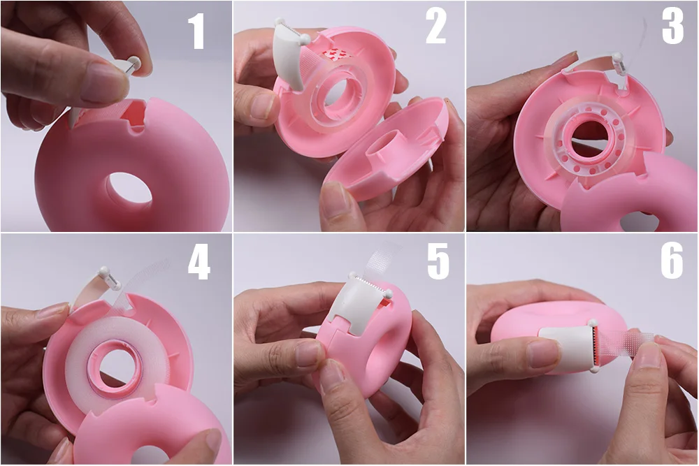 Eyelash Extension Tape Cutter Round/Heart Cutter Dispenser Adhesive Tape Holder Grafting Eyelash Plastic Tapes Cutting