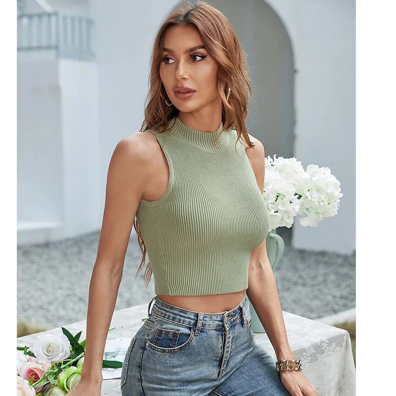 Tank Top Women White Summer Casual Fitness Short Vest Candy Colors