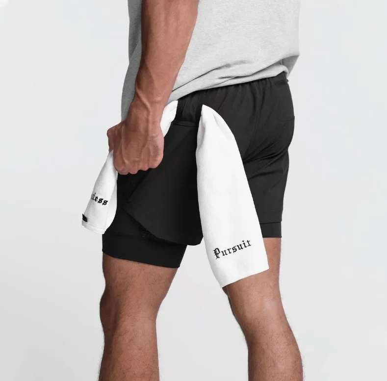 Sport Double Layer Shorts Summer Running Basketball Tight Quick Dry Fitness Training Five-Quarter Len